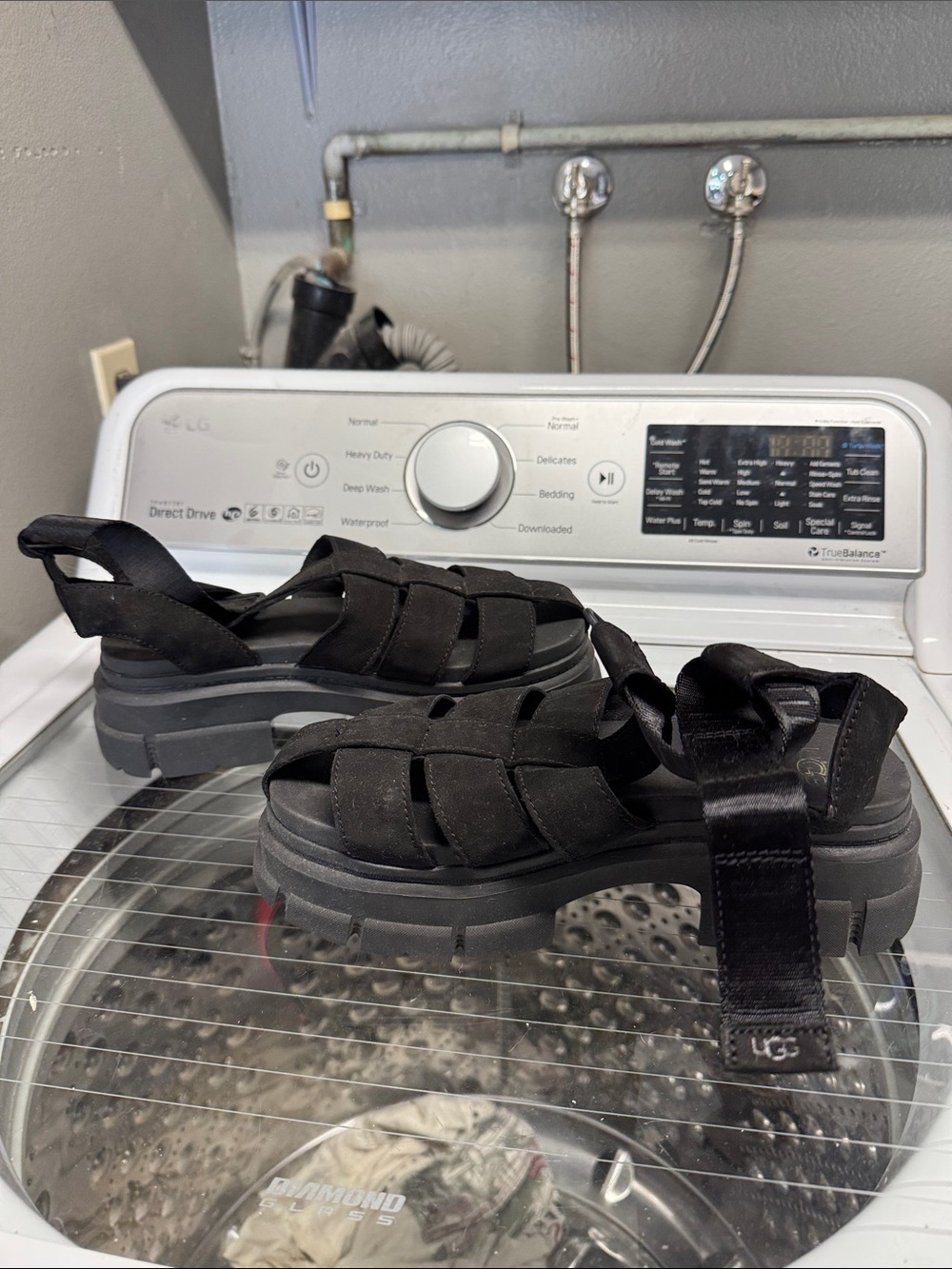 UGG Black Platform Sandals